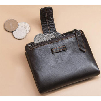 オリジナル 小銭入れ 本革 ブラック トモウハンドバッグ製作 メンズ 二つ折り財布 柔らかい牛革
