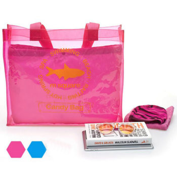 2018夏新製品 ビニールトートバッグ ピンク 透明 大容量 クリアバック がま口 レディース メンズ兼用 手提げ鞄 海 プール