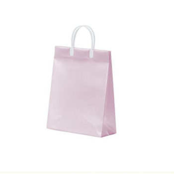 キャリー ビニールバッグ 手提げバッグ 二つカラー ピンク ライトブルー