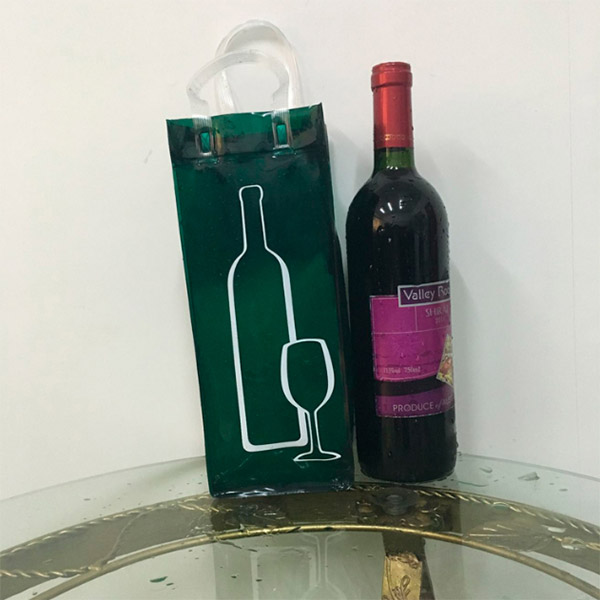 半透明手提げ袋 ギフトバッグ ポリプロピレン製ワインバッグ ワイン用袋 お酒ビニールバッグ