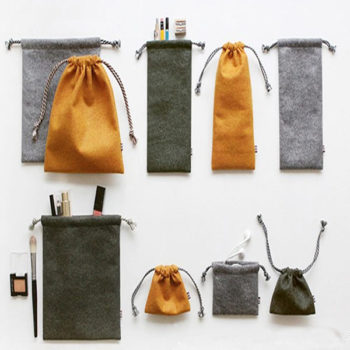 収納ポーチ 多機能整理袋 オレンジ 「トモウ」オリジナル製作 小物入れ USBメモリー収納 化粧品収納袋 巾着袋