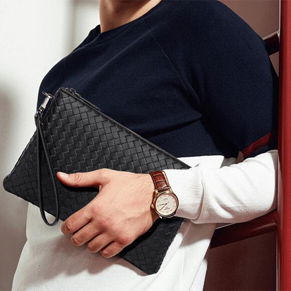 クラッチバッグ ブラック 本革 トモウハンドバッグ製作 編み込み ビジネスバッグ 個性的 高級バッグ